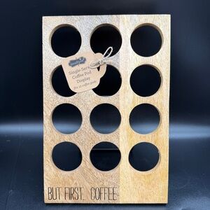 Mud Pie Single Serve Coffee Pod Display  10 3/8” x 7” “But first…Coffee”  12 Pod